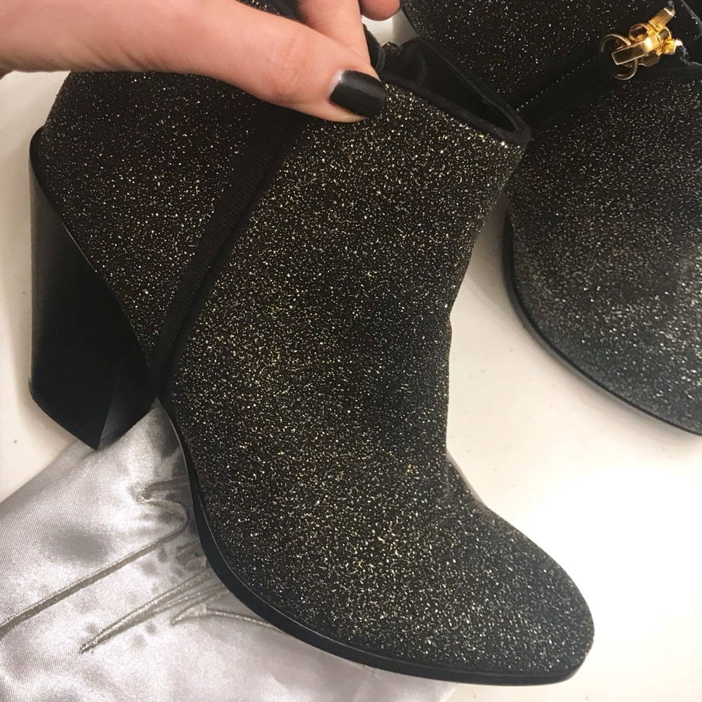 “Sugar Suede Sparkle” ankle booties - Picture 3 of 8